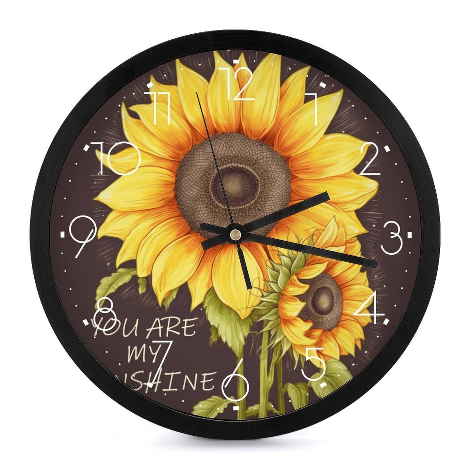 Horloge ronde You are My Sunshine pour décoration salon et chambre