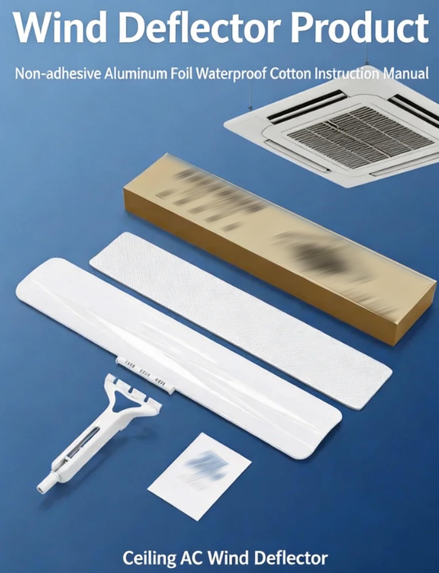 Deflettore per climatizzatore, Cassetta da soffitto Deflettore AC con gancio Milk 1/2/4 Pz Ufficio | 4pcs