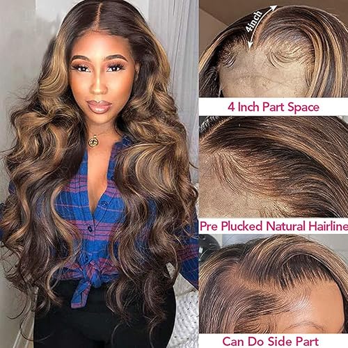 Miniatura 4 de Peluca de cabello humano con encaje frontal transparente HD FB30 rubio miel prearrancado con cabello de bebé, densidad del 150%, cabello humano