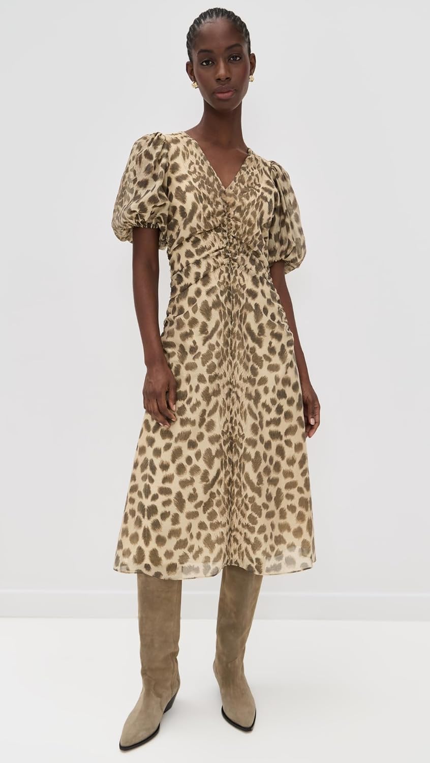 Sea Women's Claude Print Puff Sleeve Midi Dress - Image 2