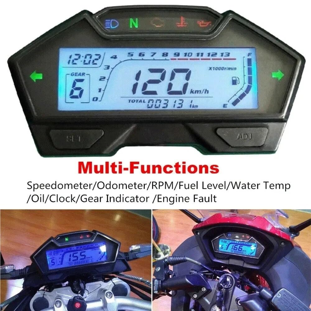 odómetro Velocímetro Digital Universal para motocicleta, odómetro, tacómetro, medidor de RPM, 199 Kph, Mph, para 1, 2 y 4 cilindros