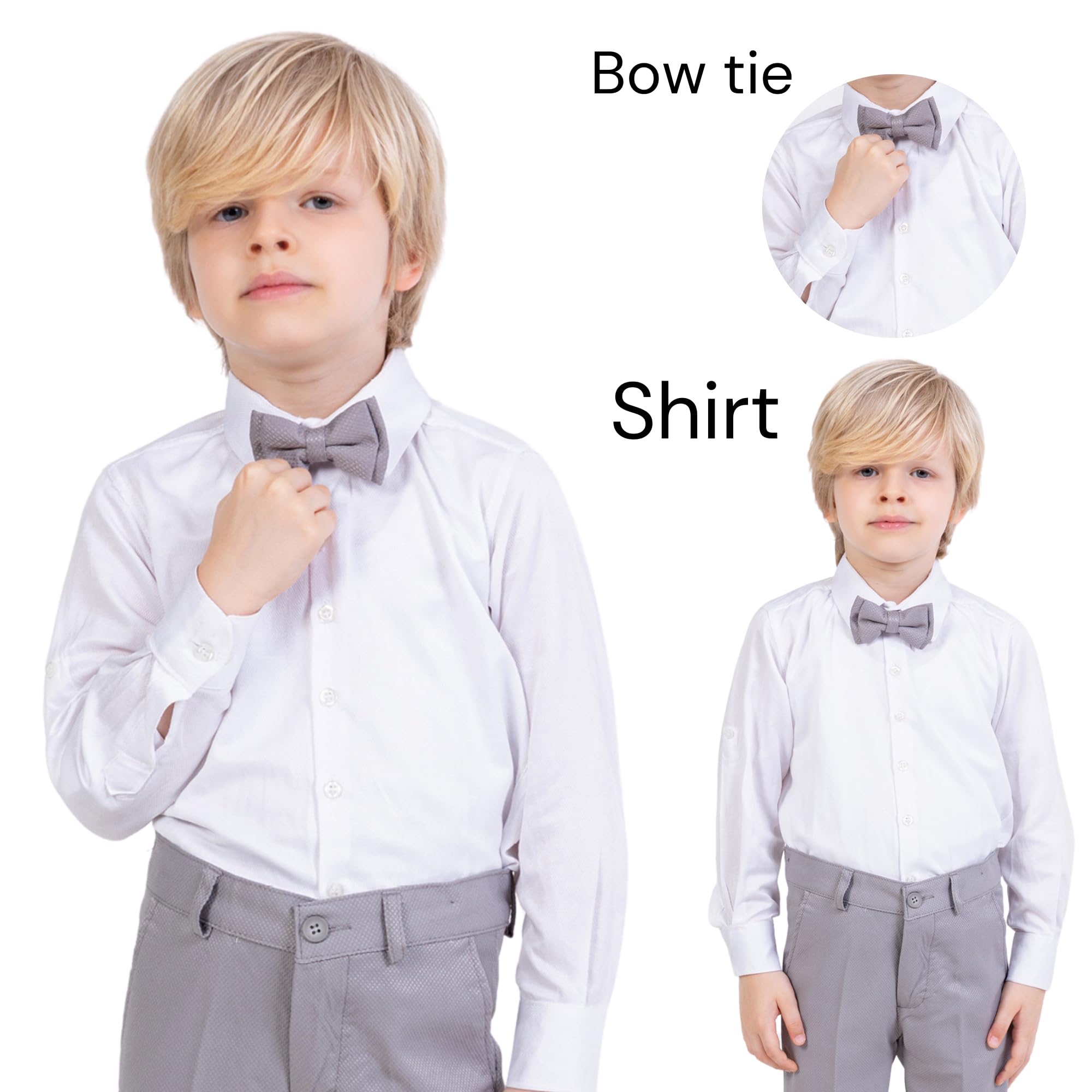 Anzug für Jungen, 5-teiliges Set, Hemd, Hose, Weste, Jacke und Fliege, Party- und formelle Kleidung für Jungen im Alter von 1–13 Jahren