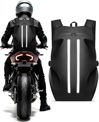 Motorcycle Backpack with Helmet Holder, 40L Water-Resistant Riding Backpack