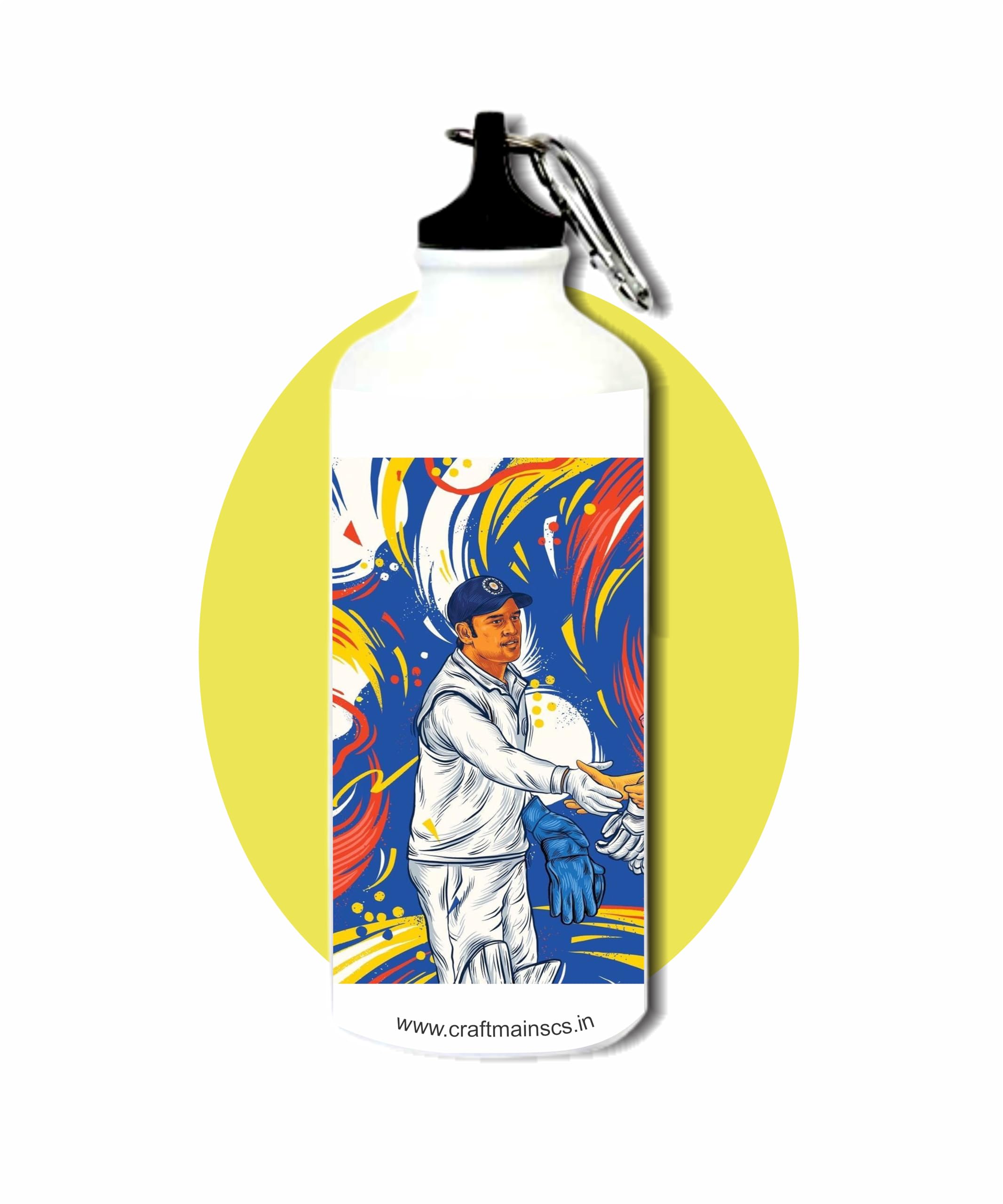CRAFT MANIACS DHONI CARTOON CARICATURE 600 ML SIPPER BOTTLE BPA & LEAD FREE SIPPER BOTTLE FOR CRICKET ENTHUSIASTS-image-36