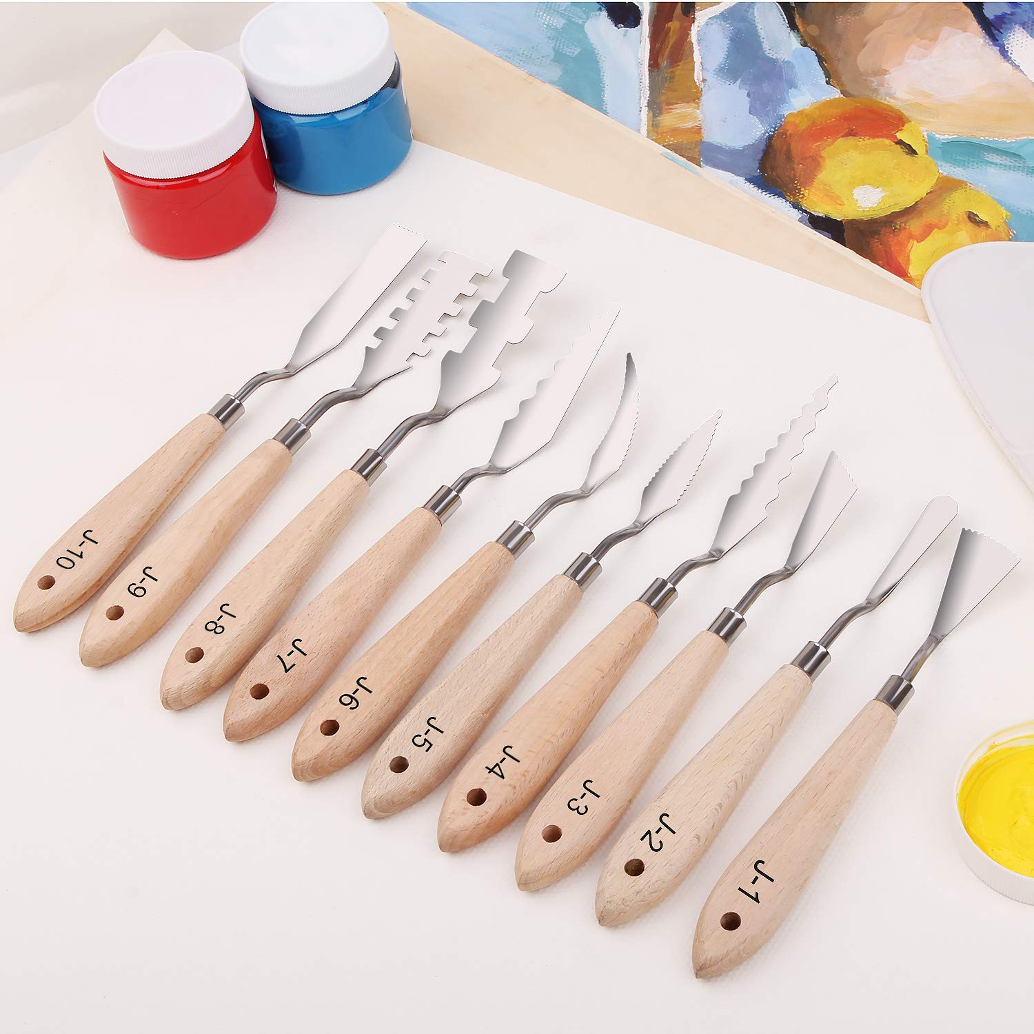 Togood 10pcs Stainless Steel Spatula Palette Knives for Artists, Art