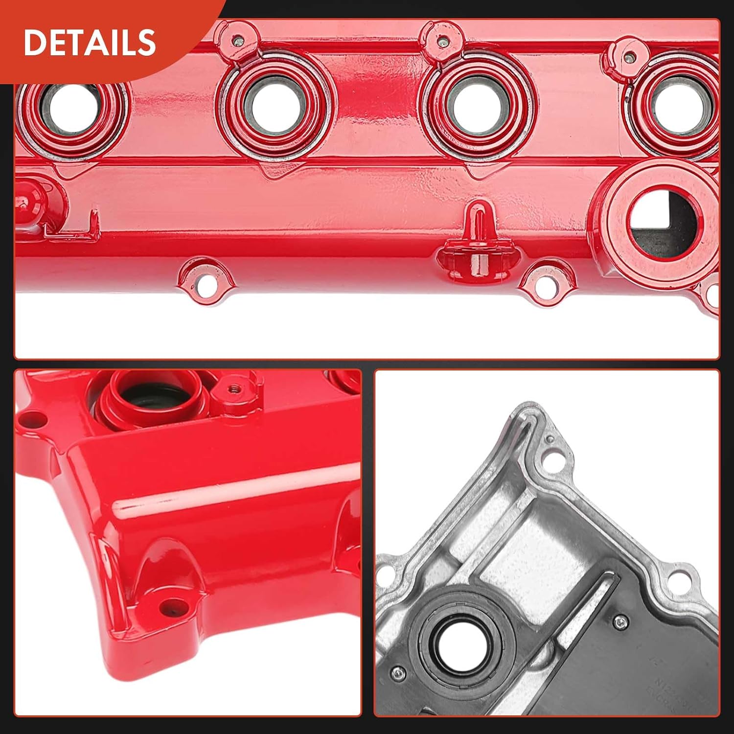 A-Premium Upgraded Aluminum Engine Valve Cover with Valve Cover Gasket, Oil Filler Cap & Bolts Compatible with Nissan X-Trail XTrail 2002-2012