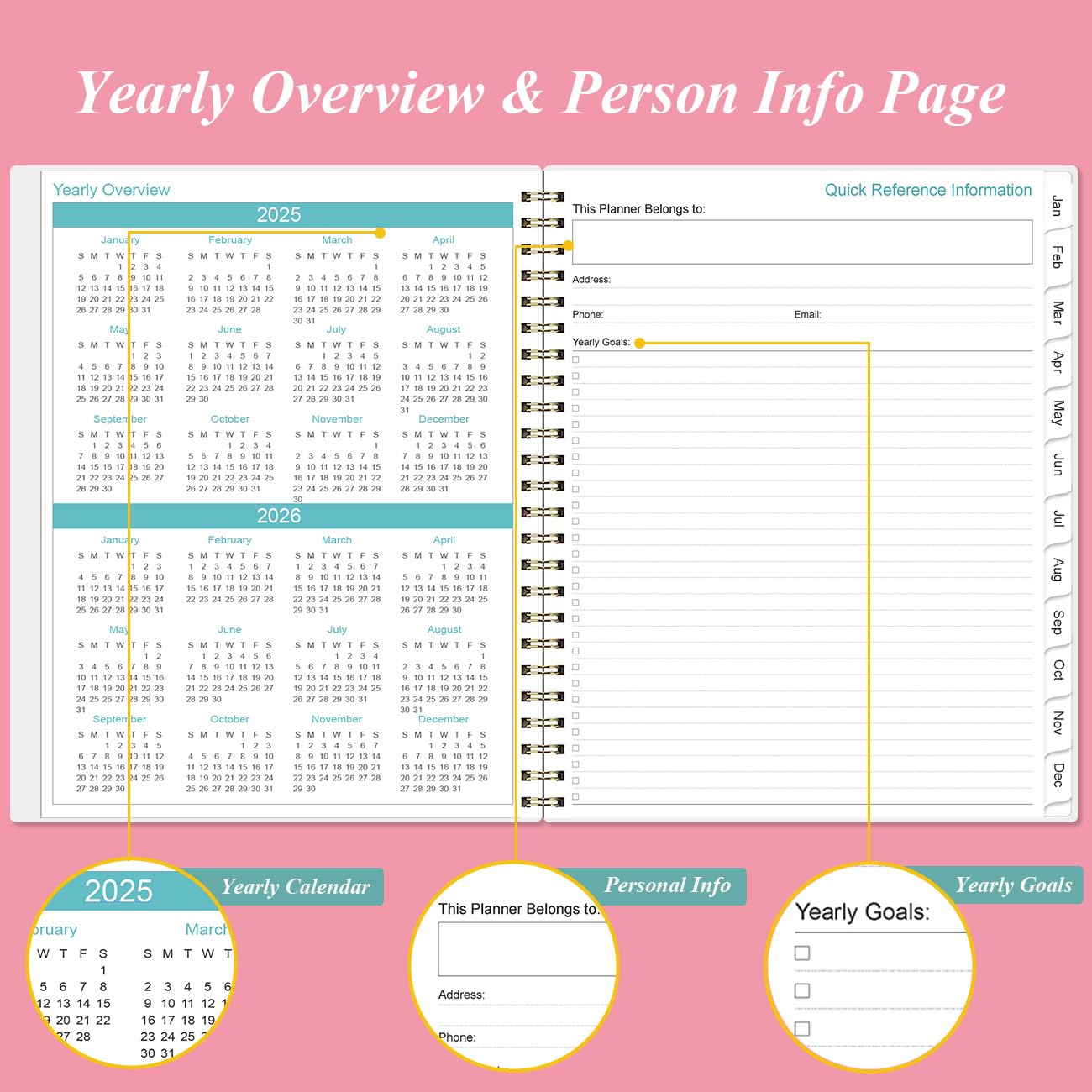 Snapklik.com : 2025 Planner - Weekly & Monthly Planner Spiral Bound ...