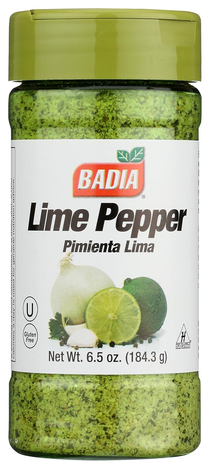 Badia Lime Pepper Seasoning, Kosher, Halal, Gluten Free, 6.5 Ounce (Pack of 6)
