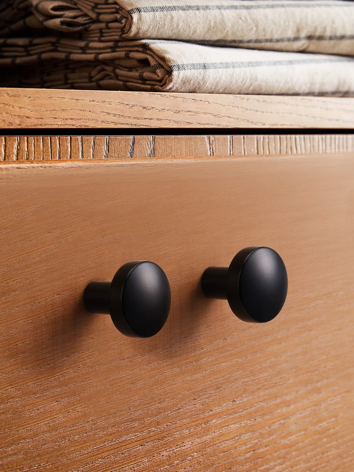 HANIHUA Lot De 5 Boutons D'armoire De Cuisine Noirs Mats, Boutons