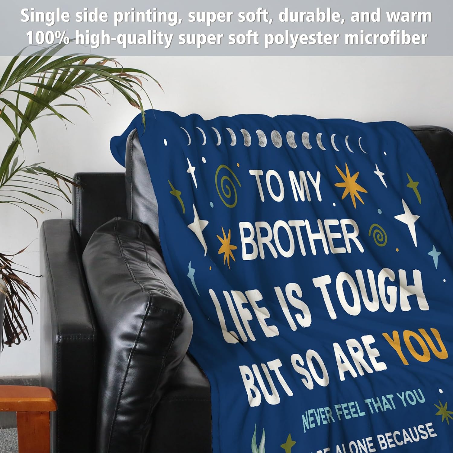 Niyewsor Brother Gifts from Sister, to My Brother Blanket, Birthday Gifts for Brothers Adult, Fathers Day, Graduation, Get Well Gift for Brothers, Soft Flannel Throw Blanket, 60"x50" - Image 5