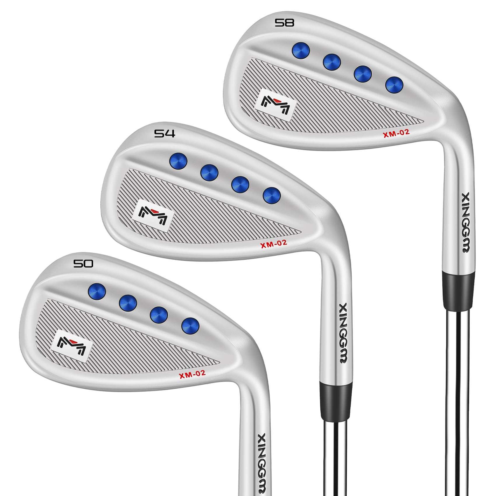 Forged Golf Wedge Set for Men or Individual 48/50/52/54/56/58/60 Degree Gap Wedge Sand Wedge for Men Right Hand,Milled Face for More Spin (Steel, Silver, 50,54,58 Degrees Set, Stiff, Right)