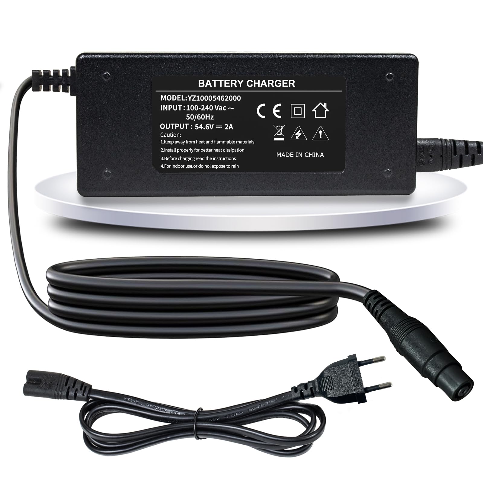 E Scooter kabel do ładowania do Xiaomi 4 Pro Max, 4 Pro Plus, 5 max,E Scooter kabel do ładowania 54,6 V 2 A do Ninebot ZT3 Pro, F3 D, F3 PR0 D 48 V akumulator litowy, szybkie ładowanie z wyświetlaczem