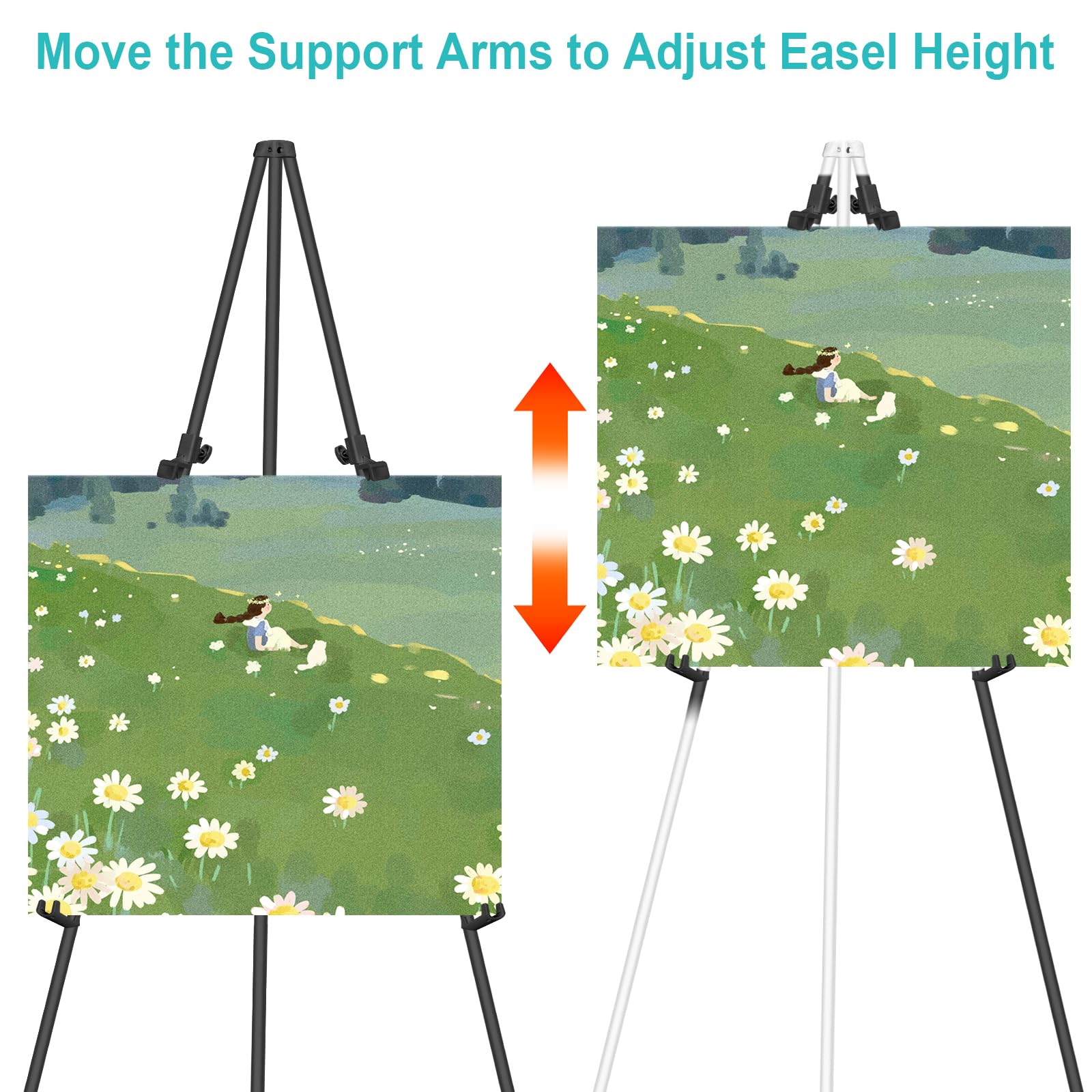 Gowkeey Staffelei Stand - Höhenverstellbare Metall Staffelei Zum Falten