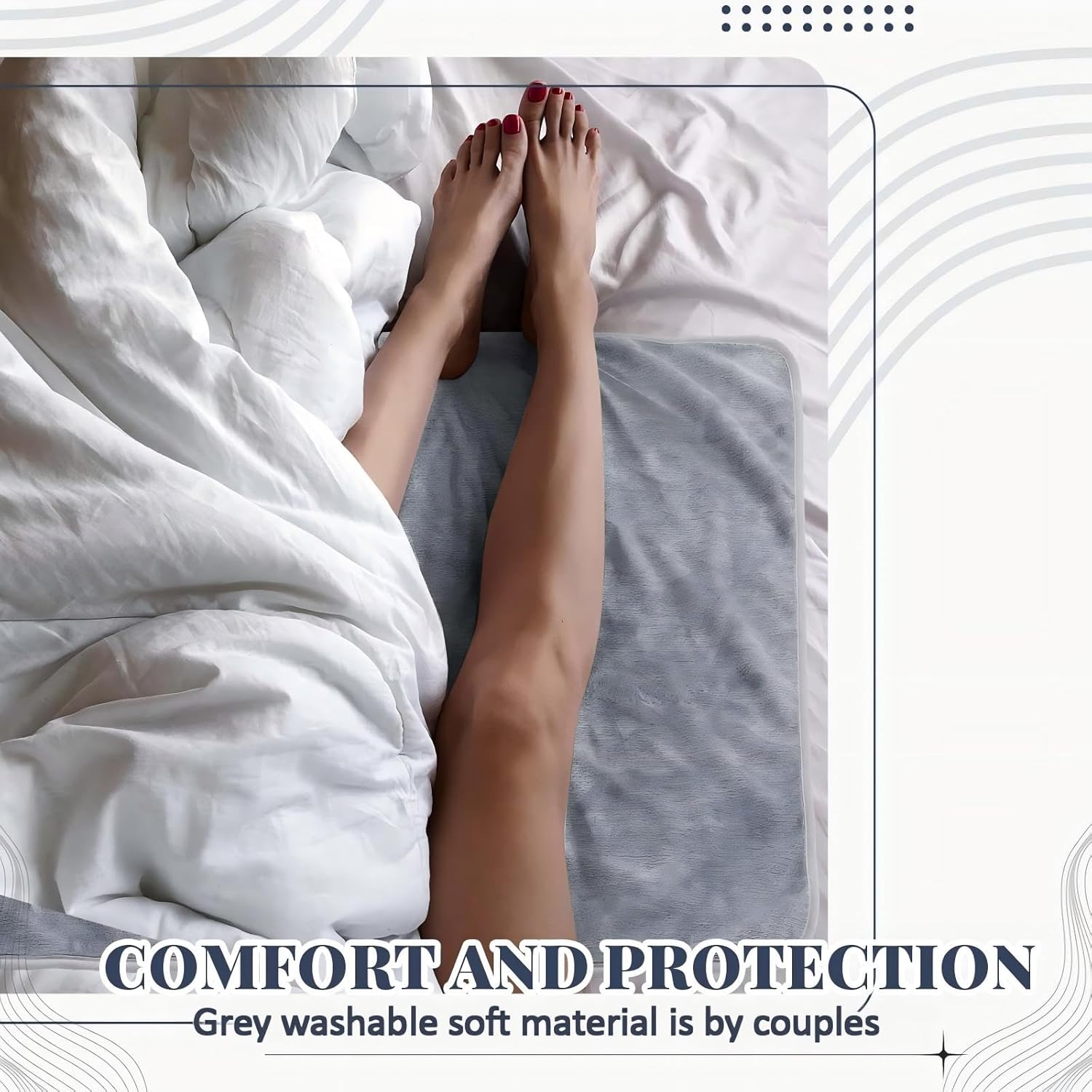 Fanfanwin 1 Pcs Couples Waterproof Mat Lover Reusable Stainproof Blanket Quiet Easy Use Mattress Protector for Adult Multi Functional Bed Sheet Couple Pleasure Comfort (50 x 60 in,Grey)