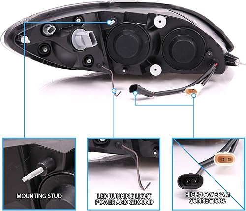 Miniatura 5 de AmeriLite Par de faros delanteros de repuesto con barra de luz LED cromada para 2008-2016 International ProStar - lado del pasajero y del conductor