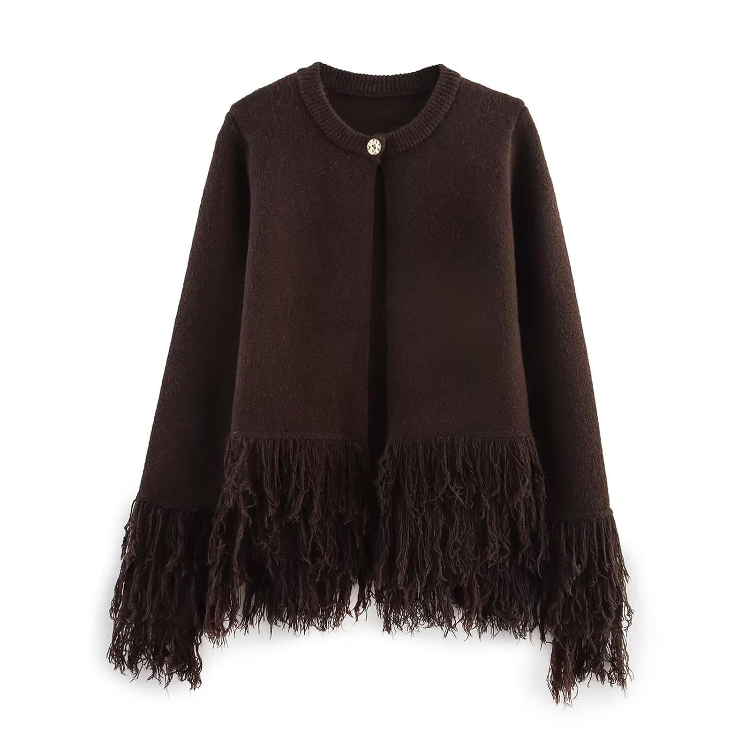 Womens Fringe Cardigan Sweaters Oversized Lightweight Fall Open Front Cable Knit Cardigans Button Cardigan Sweaters
