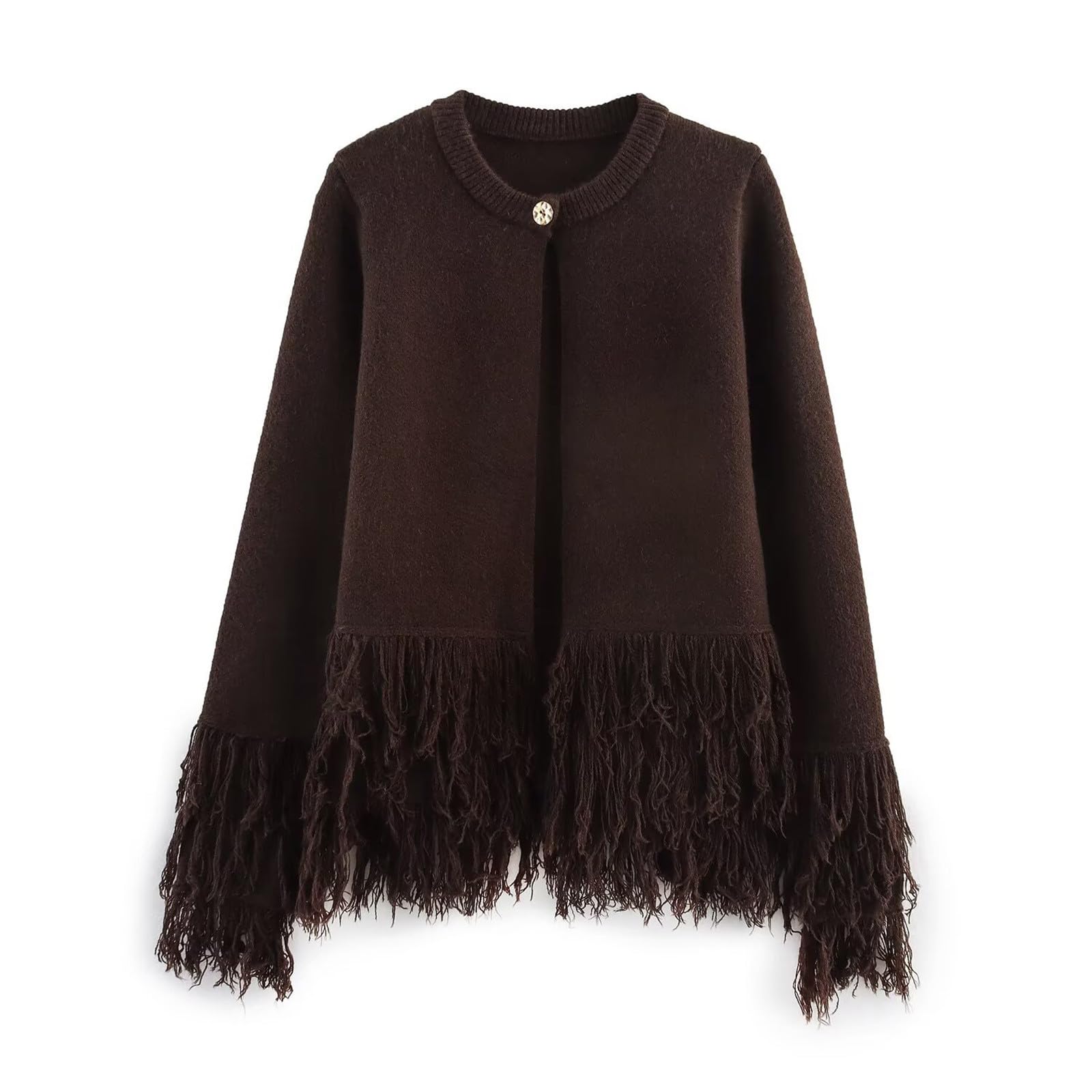 Womens Fringe Cardigan Sweaters Oversized Lightweight Fall Open Front Cable Knit Cardigans Button Cardigan Sweaters
