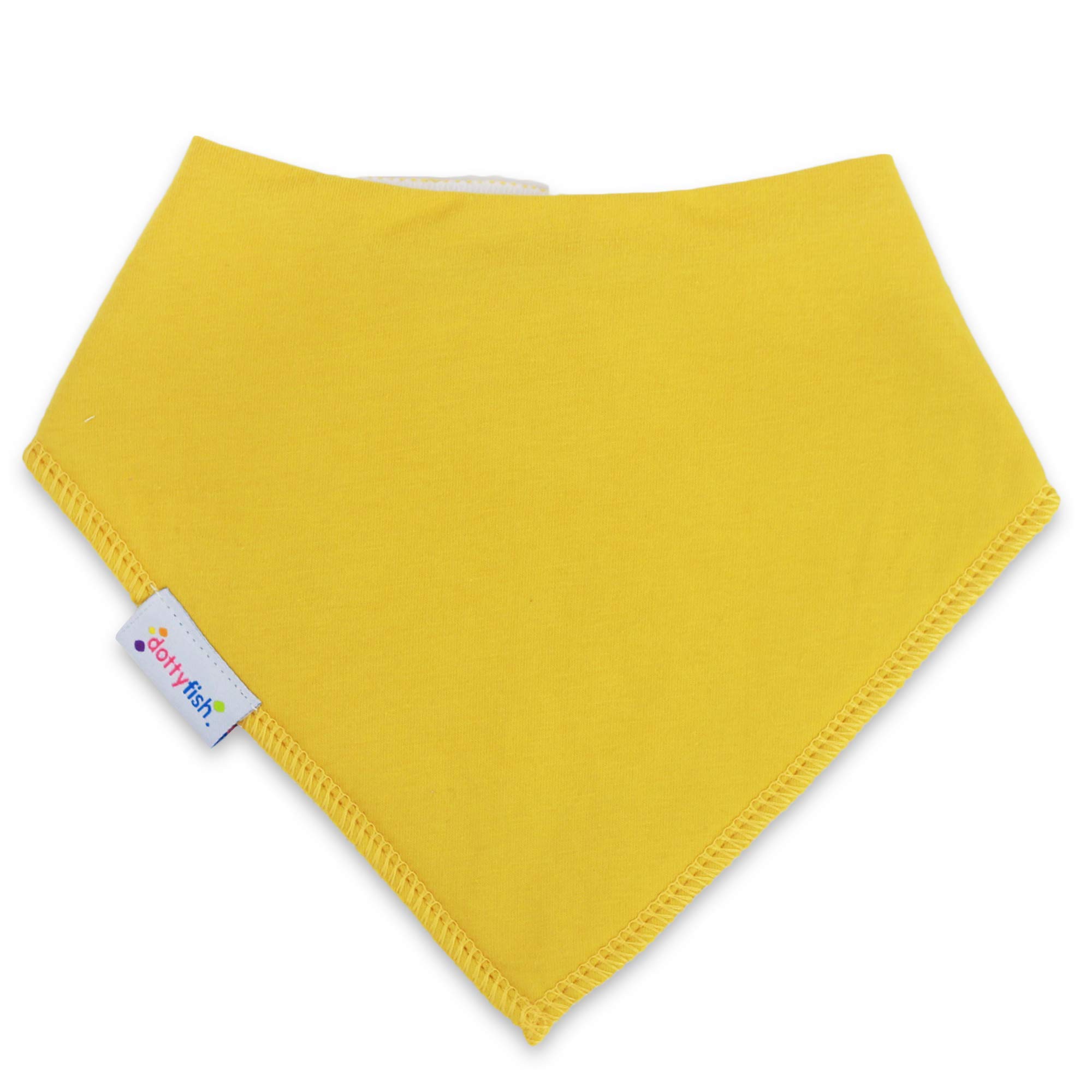 Dotty Fish Organic Cotton Baby Bib - Dribble & Teething Bib - Yellow