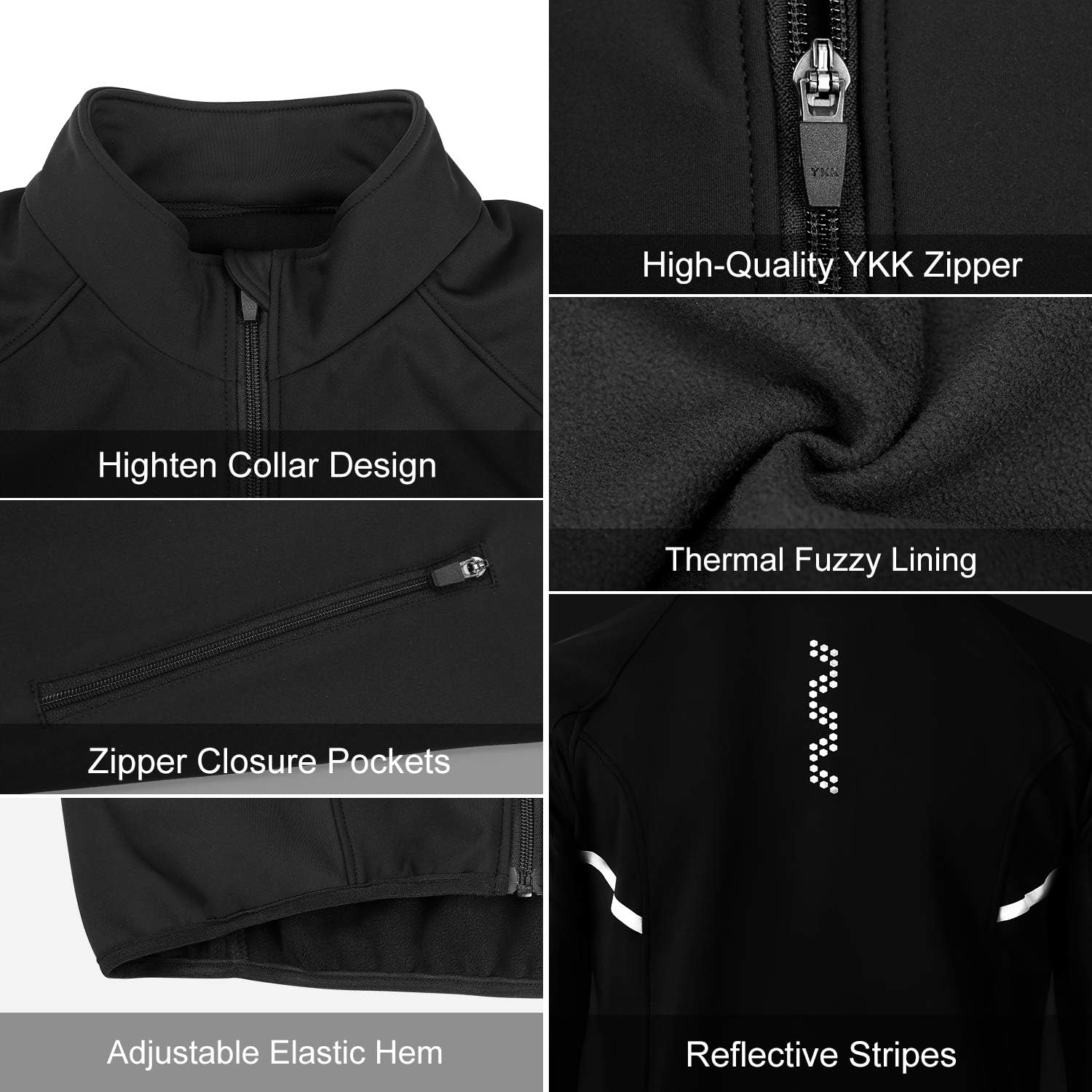 LAMEDA Cycling Bike Jackets for Men Winter Thermal Running Jacket Windproof Breathable Softshell Windbreaker - Image 5