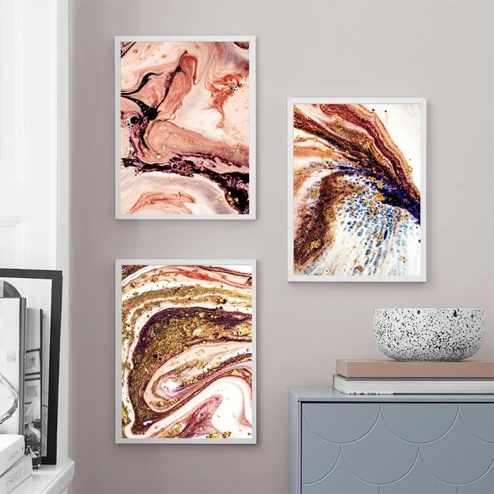 Art mural moderne toile de qualité supérieure triptyque 60x80cm - 6