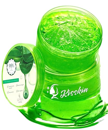 Gel de aloe vera, hidratante calmante 100% puro y gel hidratante, absorción rápida, sin perfume, para cara, cuerpo, cabello y piel, sin alcohol y