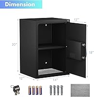 Vista 7 de Caja de seguridad grande, de cierre y abertura con teclado electrónico digital, ideal para guardar joyas, arma o dinero, de Safstar