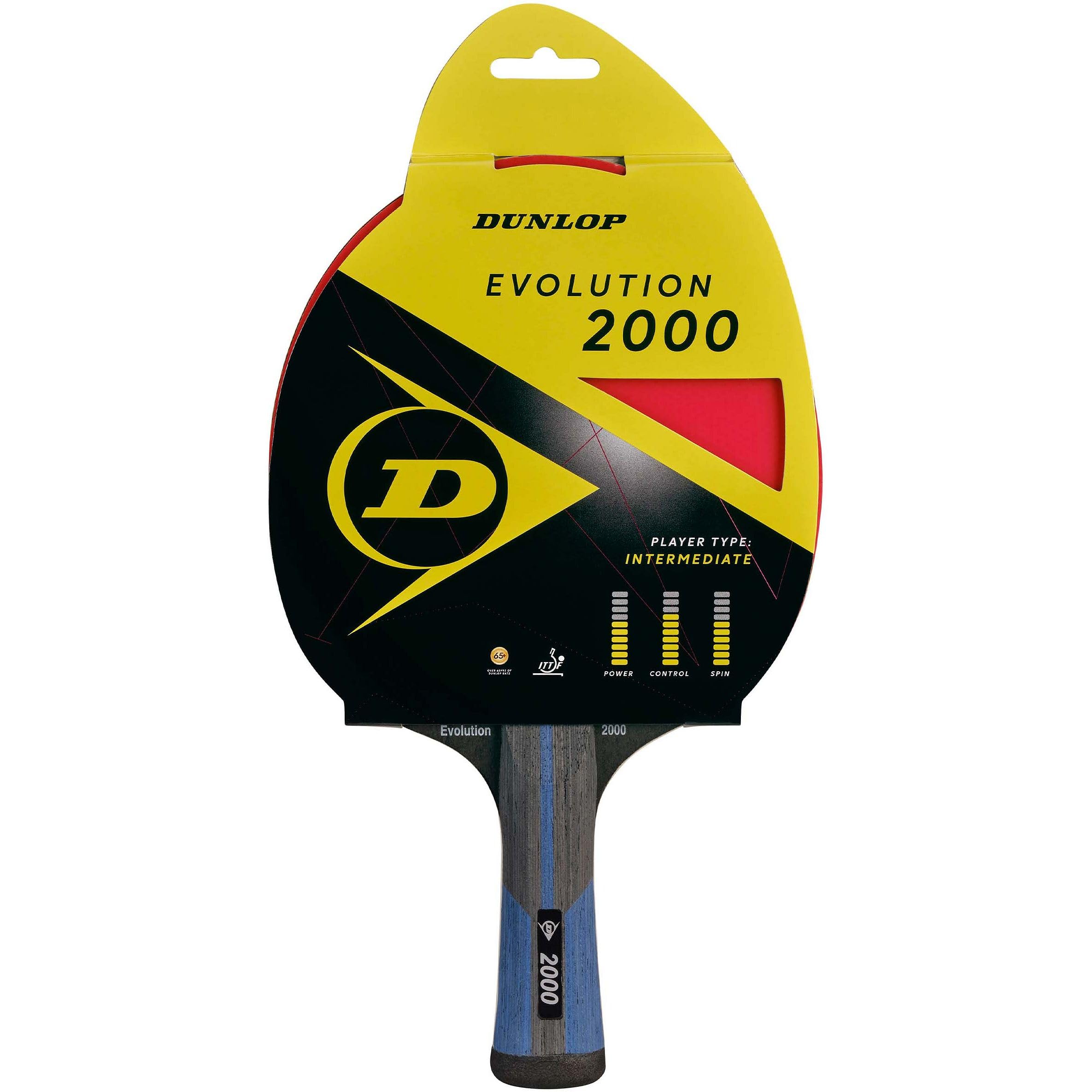 Dunlop Tischtennisschläger Evolution 3000, ITTF Zertifiziert, perfekt für fortgeschrittene Spieler, Schwarz, Einheitsgröße