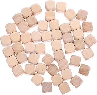 Anneome 50 Pçs Dados De Madeira De Seis Lados Dados Em Branco De 6 Lados Pintura Dados De Madeira Artesanato Em Madeira Dados A Granel Blocos De Madeira Inacabados Dados De Madeira Em