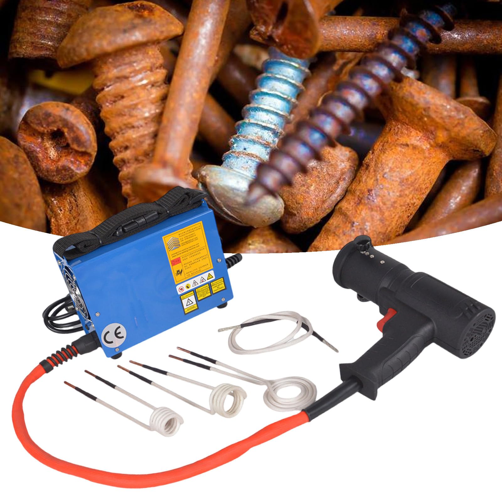 Calentador de induccion magnetica 1500W con 4 bobinas y maletin