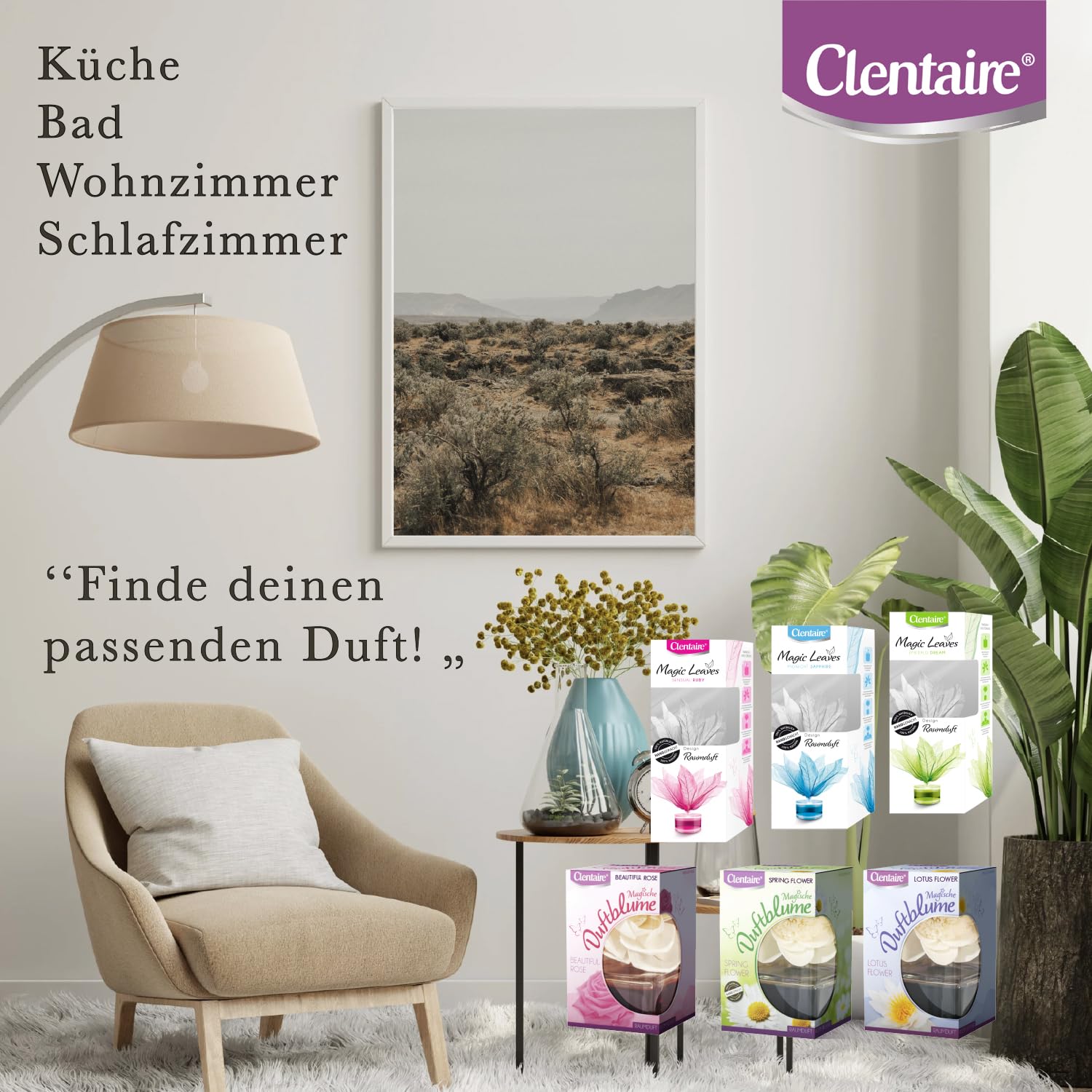 Midnight Sapphire 15 x 50ml Natürlich, Langanhaltend, Home Duft - Premium Raumerfrischer mit handgefertigter Blüte für die Wohnung