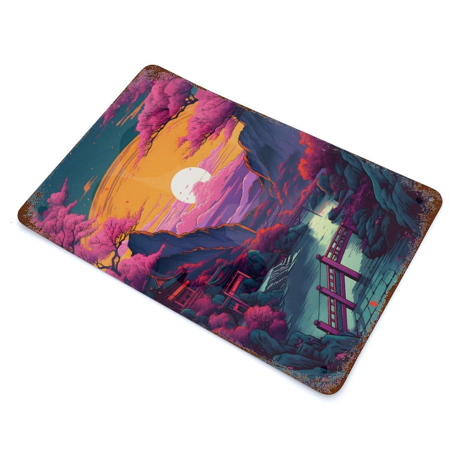 Fantasy Landscape 58 Decorative Tin Sign 11.8"x7.9", Ideal for Basement, Hobby Room And Garage Decor