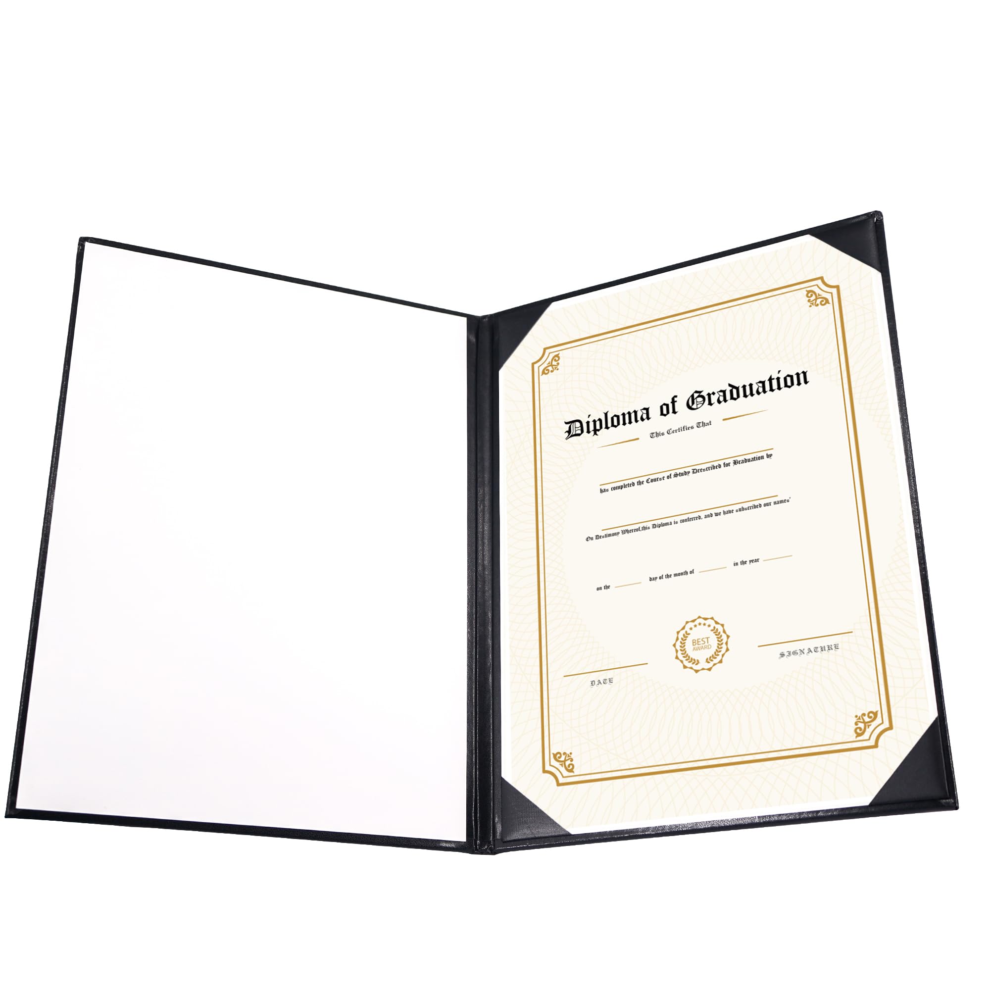 GraduationMall Diploma Copertura per Documenti e Premi e Certificati A4 La Laurea Nero 10 Libri