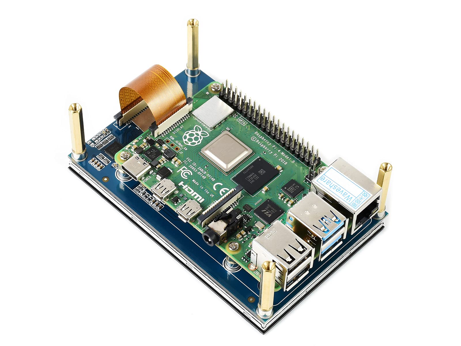 Waveshare 4.3 pollici DSI LCD Display per Raspberry Pi 4B/3B+/3A+/3B/2B/B+/A+ 800×480 Schermo IPS Display Capacitivo Touchscreen Monitor MIPI DSI Interfaccia