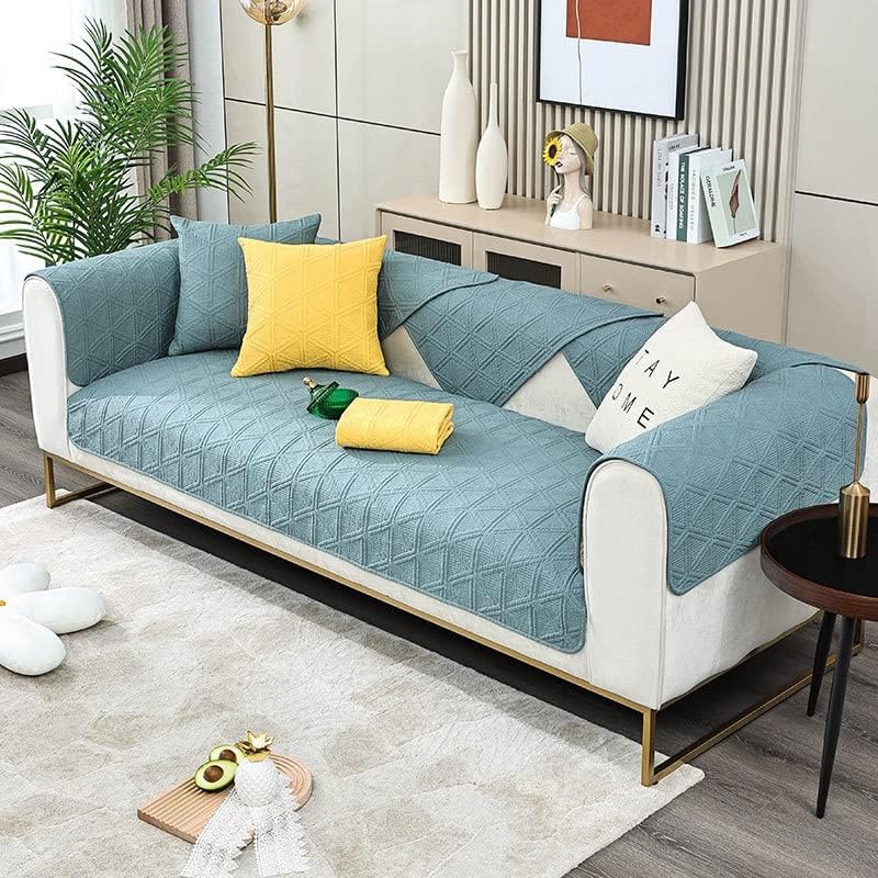 Funda de sofá con bordado floral vintage, de algodón suave, acolchada, funda para sofá seccional, funda sólida antideslizante para sofá, protector