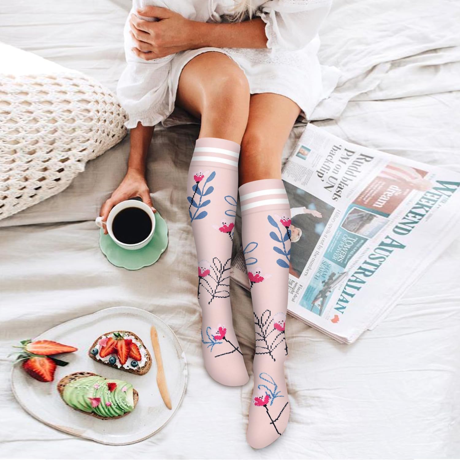 6 Pack Copper Compression Socks for Women and Men Circulation-Best Support for Medical,Running,Nursing,Athletic image 3