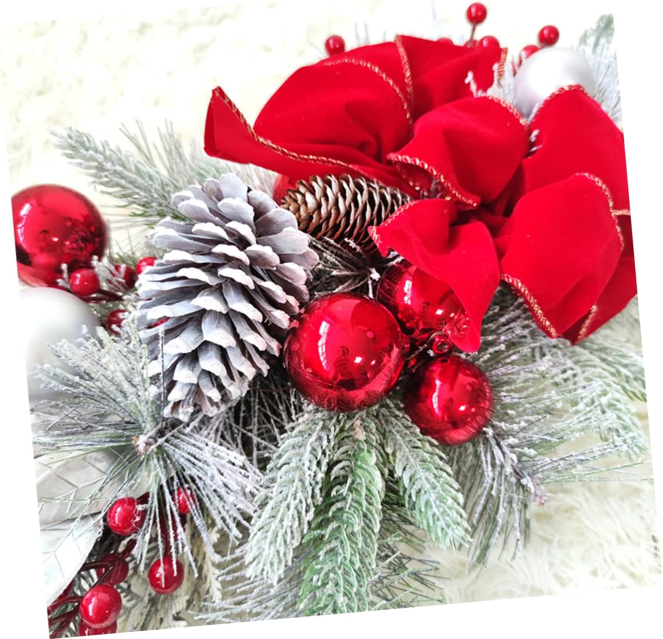 Christmas Staircase Bow Pendant Teardrop Swag Festive Railing Decor for Home Wall and Door for Holiday Celebrations and Decorations