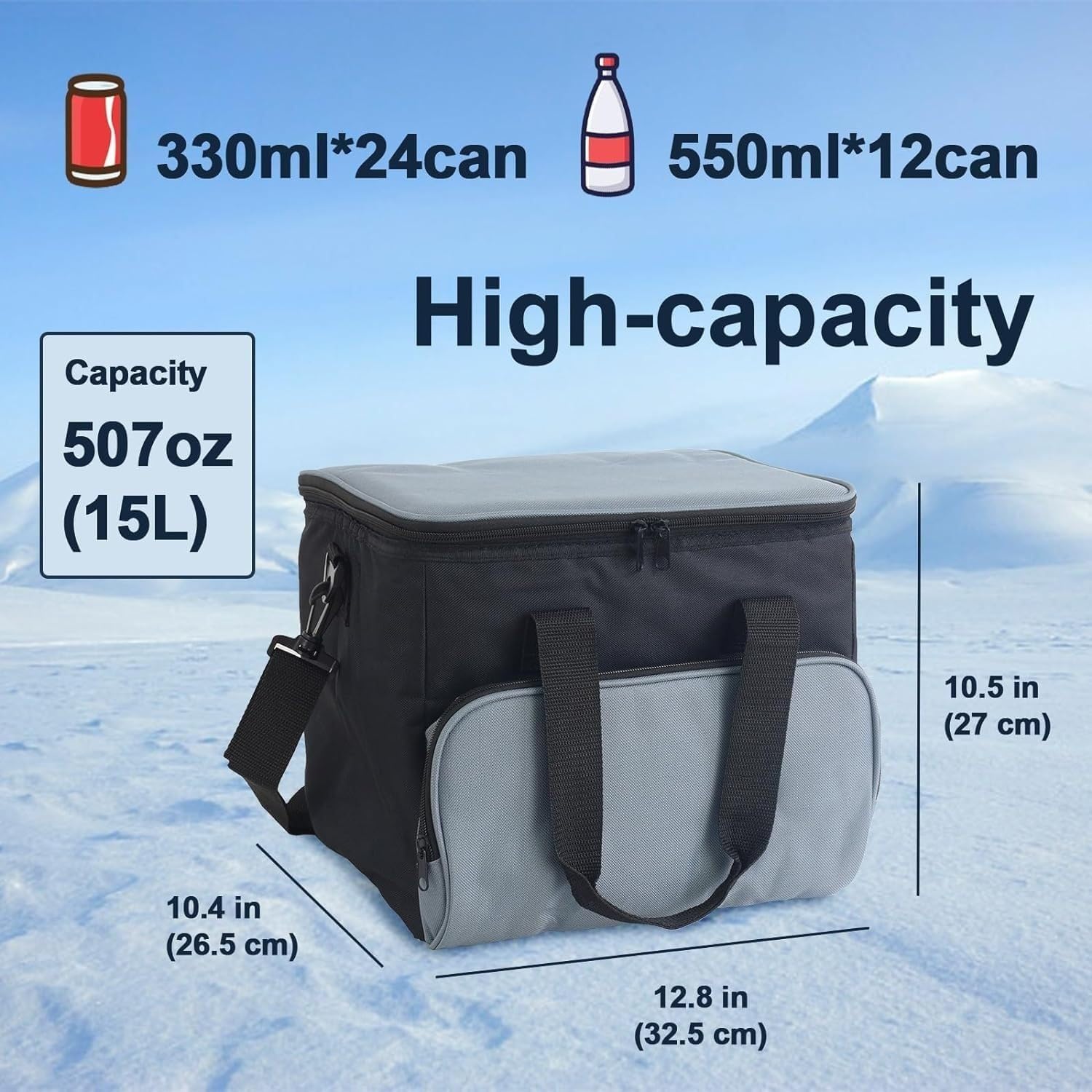 Borsa Frigo Portatile Da 15 Litri, Mini Borsa Frigo Da Viaggio, Plug-in DC Con Tracolla, Mantiene Il Cibo Fresco, Adatta For Auto, Camion, Camper, For Campeggio E Viaggi