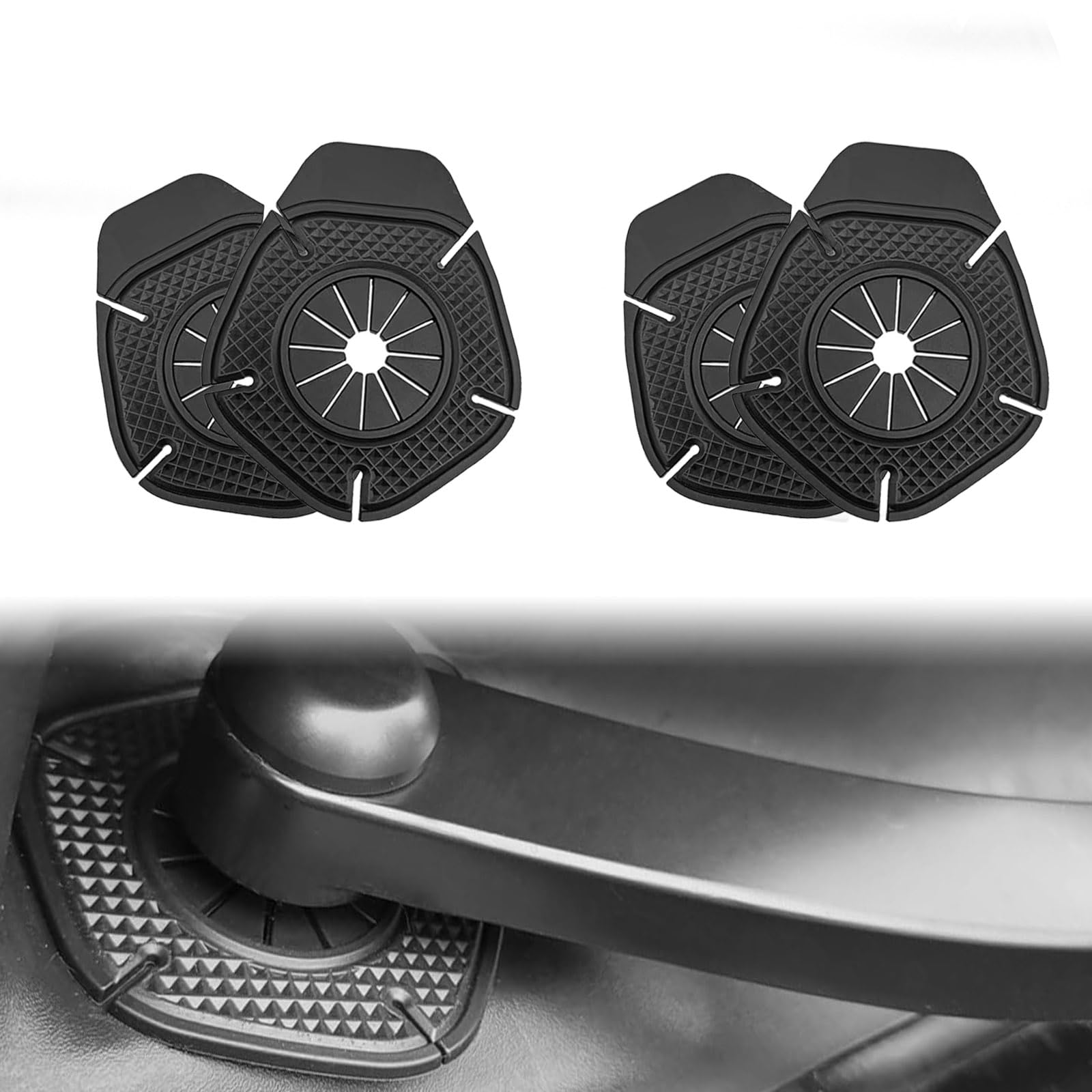 Tryagat 4 Pcs Wiper Arm Hole Protection Cover for Audi A6 Avant (C9) 2025 2026, Windshield Guard Disc Flexible Car Shield Dustproof