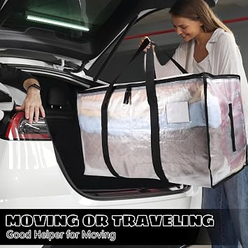 Dntorx 4 Pack 90L Clothes Storage Bags and Moving Bags Heavy Duty Moving Boxes for College Dorm Storage, Camping Travel Packing, Home Garage Organization & Seasonal Bedding