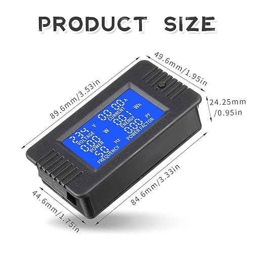Miniatura 2 de Medidor de potencia de CA CA 80-260V 100A Crs-022b LCD Medidor de voltaje digital y monitor de corriente Medidor de corriente Voltímetro Amperímetro