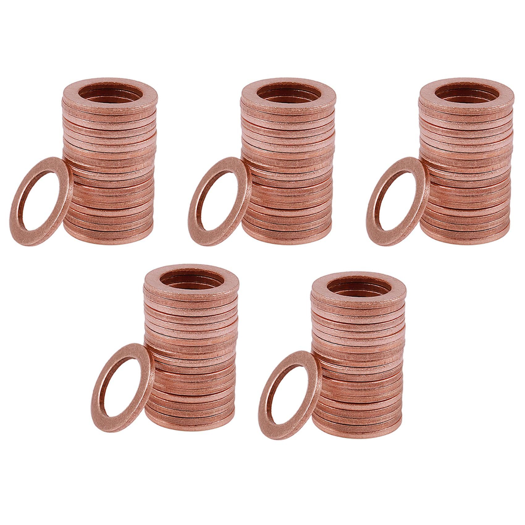 Jnchdghwa Copper Tone 100Pcs 12Mm X 18Mm X 1.5Mm Copper Flat Washer Ring Sealing Fitting