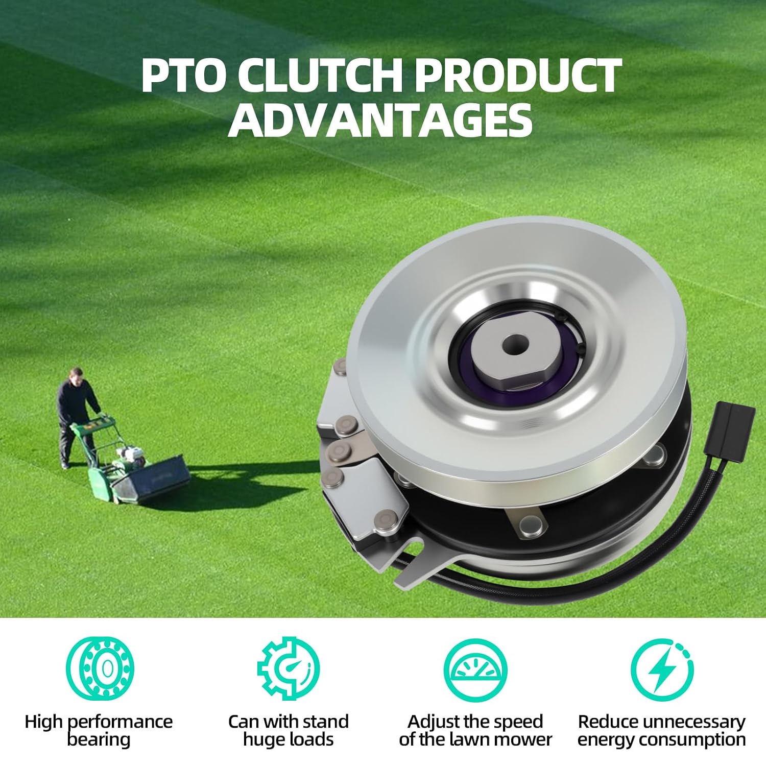 Electric PTO Clutch for Cub Cadet LT1045 RZT50 Troy-Bilt Big Red GT54 MTD White Warner Compatible with 5219-51 717-04174 917-04174 5219-64