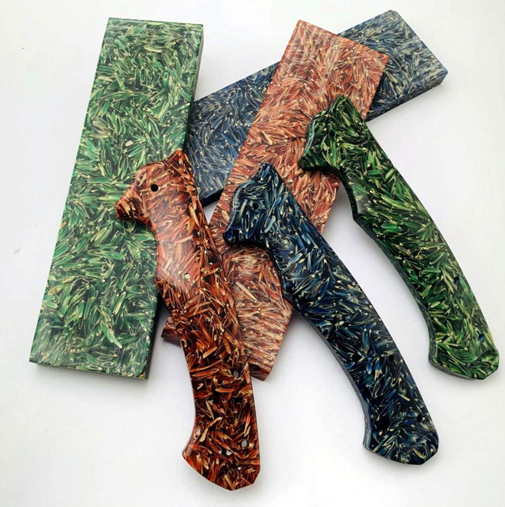 2pcs Grain Resin Knife Handles Scales Composite Material EDC DIY Tools for Knives Making Blank Blades Slingshot Jewelry Making Sting Ring