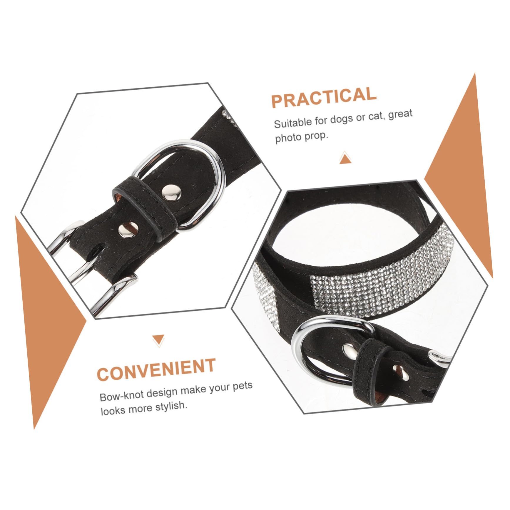 SUPVOX 3pezzi Pet Bow Tie Collar Con Strass Collare Per Cani e Gatti Nero Xl Accessorio Elegante e Confortevole Per Animali Domestici Per Foto e Occasioni Speciali