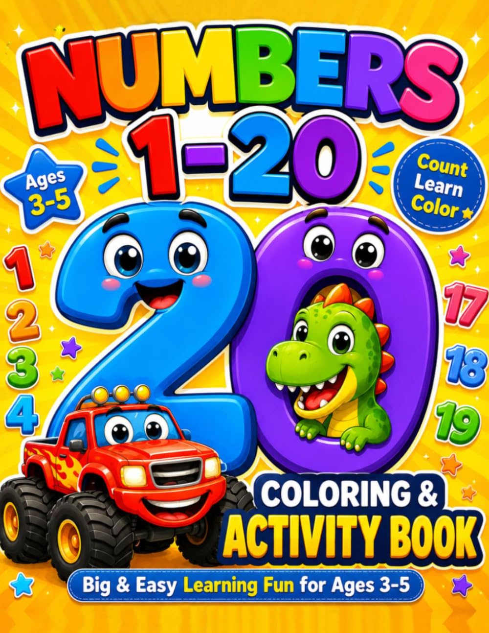 Numbers 1–20 Coloring & Activity Book: Big & Easy Learning Fun for Ages 3–5