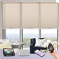 Vista 16 de Graywind - Cortinas solares motorizadas compatibles con Alexa, Google, WiFi, casa inteligente, control remoto, persianas eléctricas con filtro
