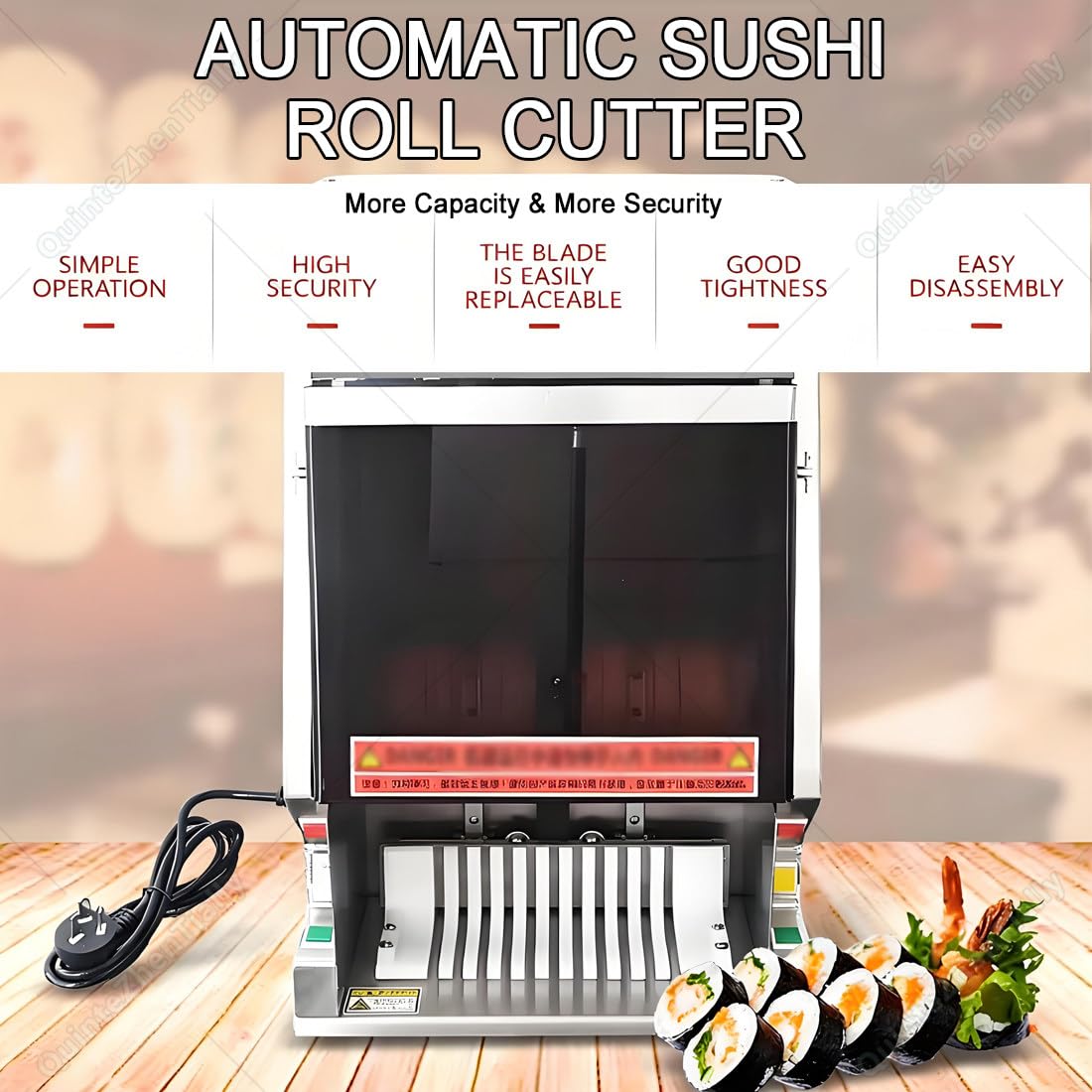 Cortador Rollos Sushi,Máquina Automática Hacer Sushi 10 Pieza,Herramienta Cocina Eficiente,para Preparar Sushi & Aperitivos Sin Esfuerzo,para Cocineros Caseros & Amantes