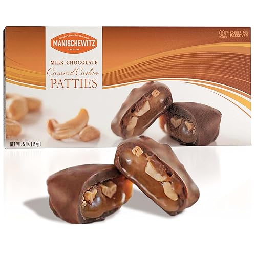 Manischewitz Hamburguesas de anacardo de chocolate con leche, 5 onzas, ricas y cremosas, maravilloso sabor a nuez, perfectas para regalos, Kosher