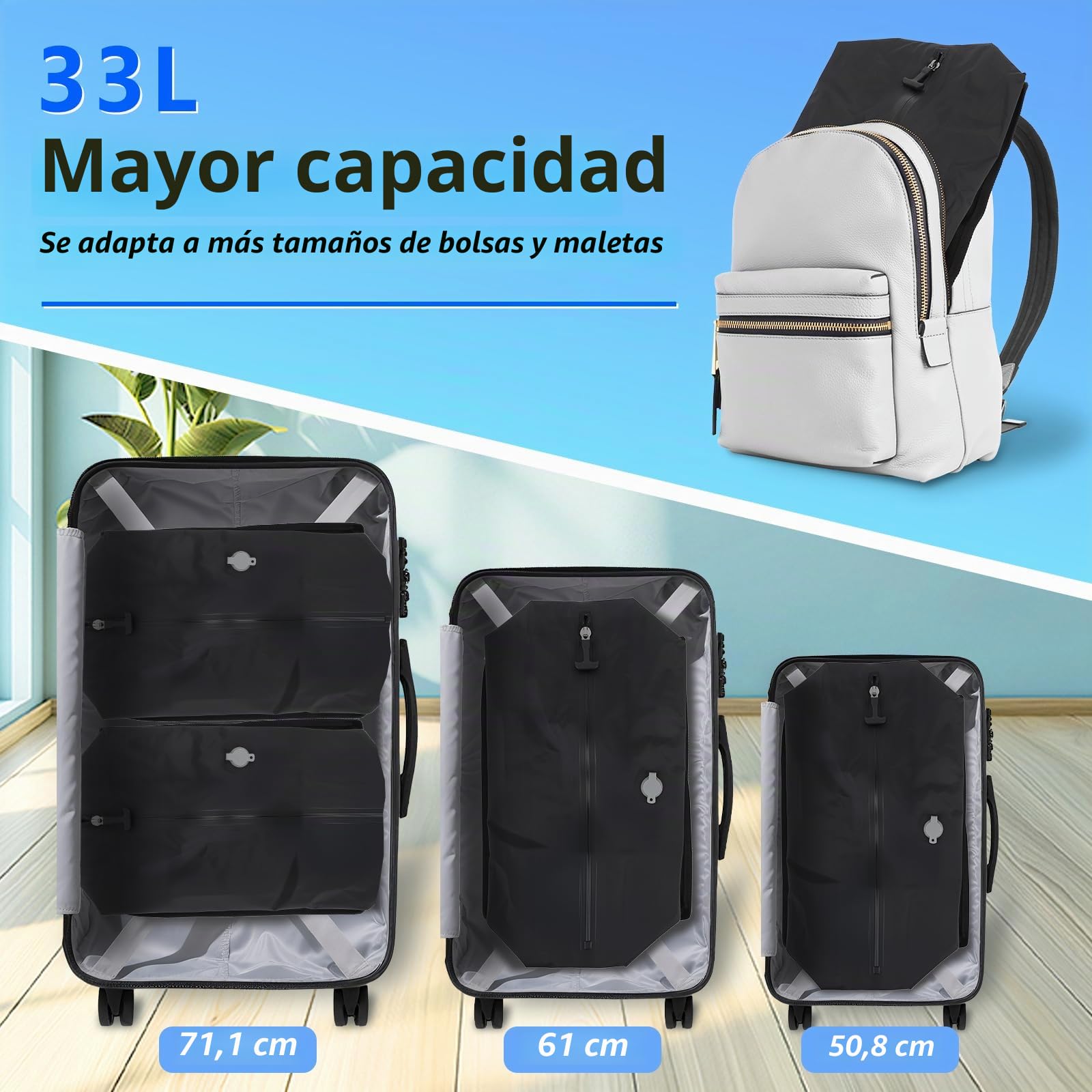 Bolsas de almacenamiento al vacío para equipaje de viaje, almacenamiento de privacidad no transparente, bolsas de embalaje al vacío herméticas para empacar equipaje, bolsas de compresión al vacío