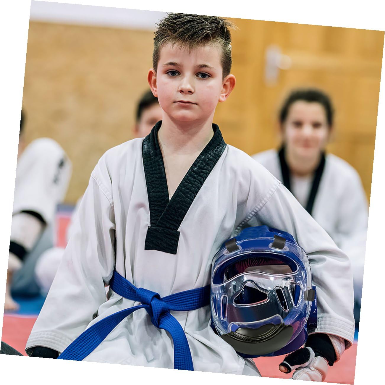TOYANDONA Maschera Protettiva per Viso Taekwondo 2 Pezzi Protezione Staccabile, Copricapo Leggero per Karate e Arti Marziali, Attrezzatura da Combattimento per Allenamento Sparring
